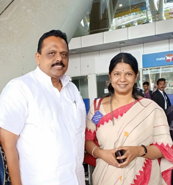 Sabu K. Jacob with Kanimozhi Karunanidhi